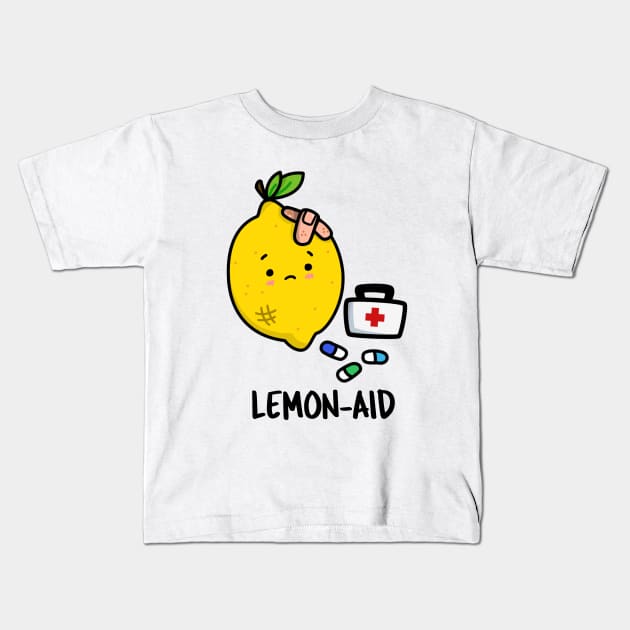 Lemon Aid Cute Lemon Pun Kids T-Shirt by punnybone